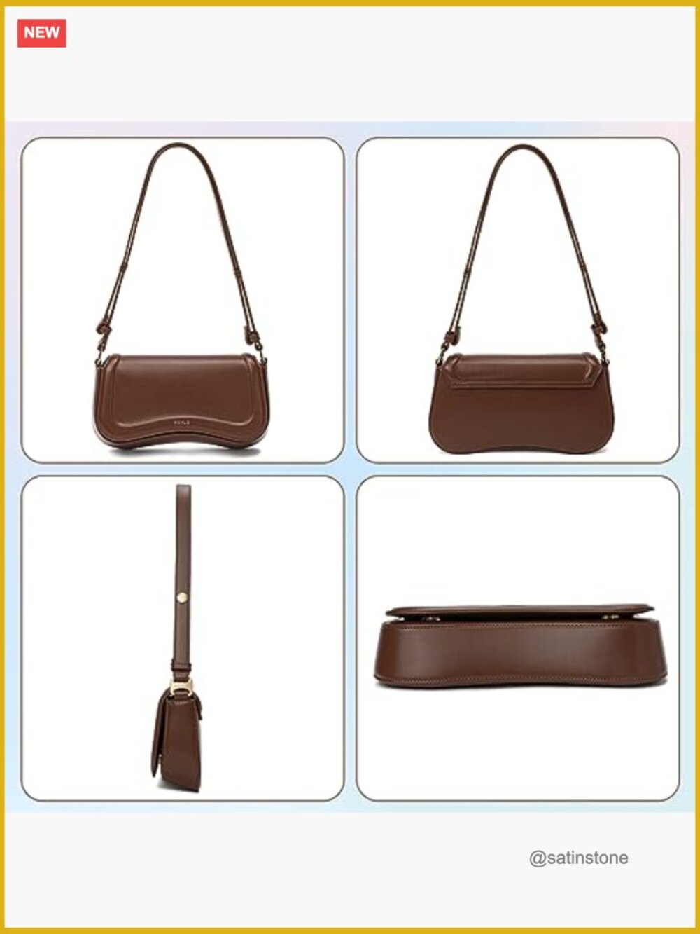 Trendy Waterproof Leather Shoulder Bag Crossbody Handbag Clutch Tote - Picture 5 of 7